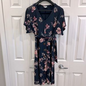 J.Jill NWOT Navy Floral Wrap Dress